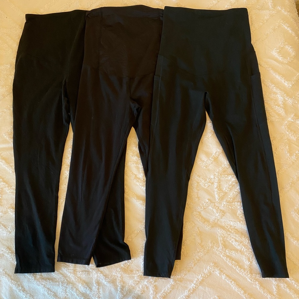 Lot of Three Maternity Leggings- Large